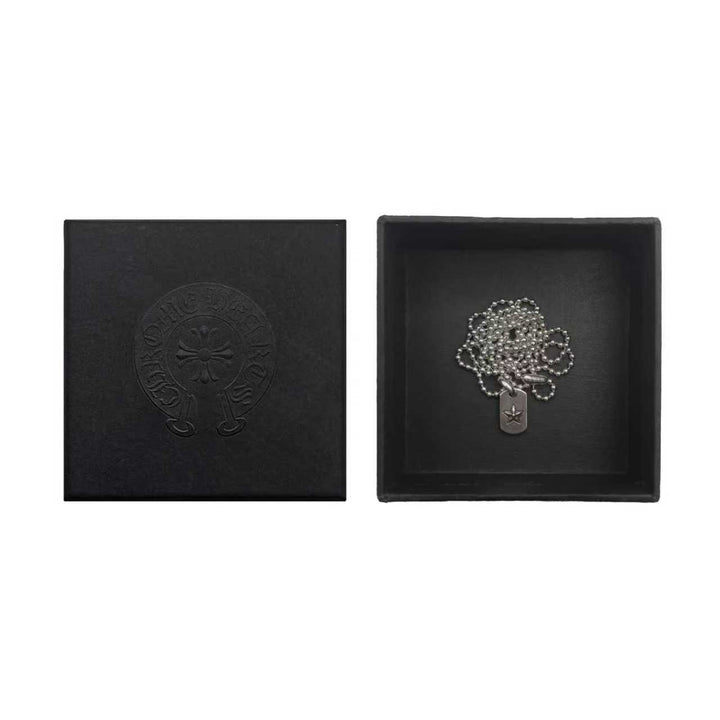 Chrome Hearts Silver Tiny Star Dogtag Necklace