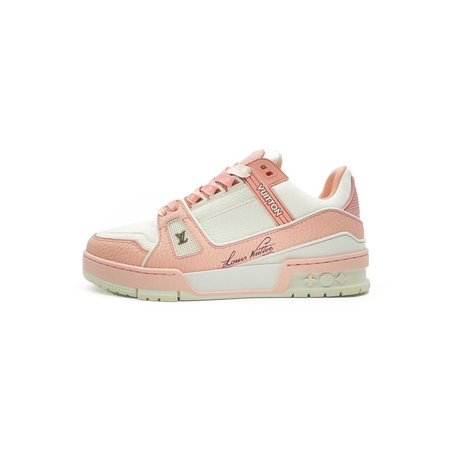 Louis Vuitton Pink & White Trainer Sneakers - SRM – SHENGLI  Louis Vuitton White, Gray and Pink Sneakers main image 0