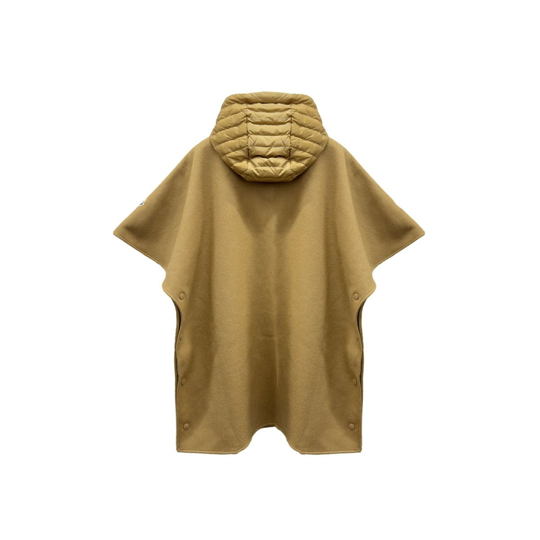 Moncler Brown Hooded Down Cape - SHENGLI ROAD MARKET