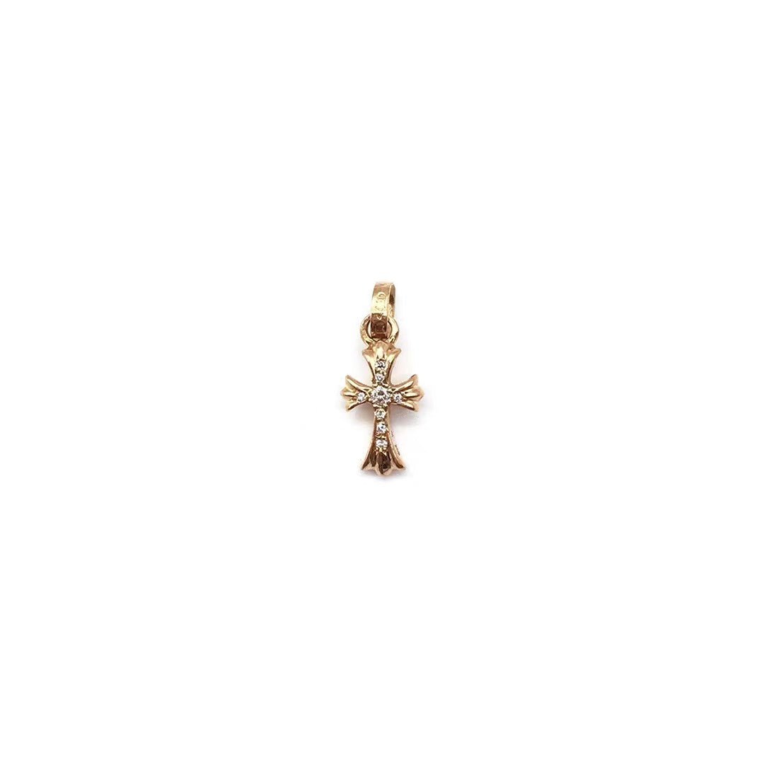 Chrome Hearts 22K Gold Diamonds Babyfat Cross Pendant – SHENGLI 
