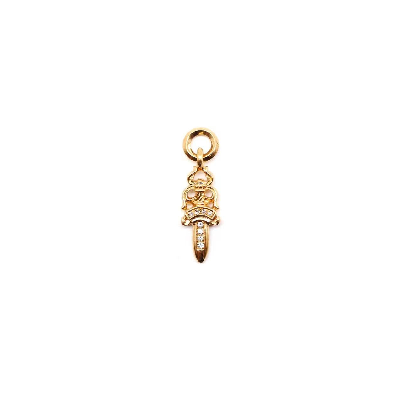 Chrome Hearts 22K Gold Diamonds Dagger Pendant - SRM – SHENGLI