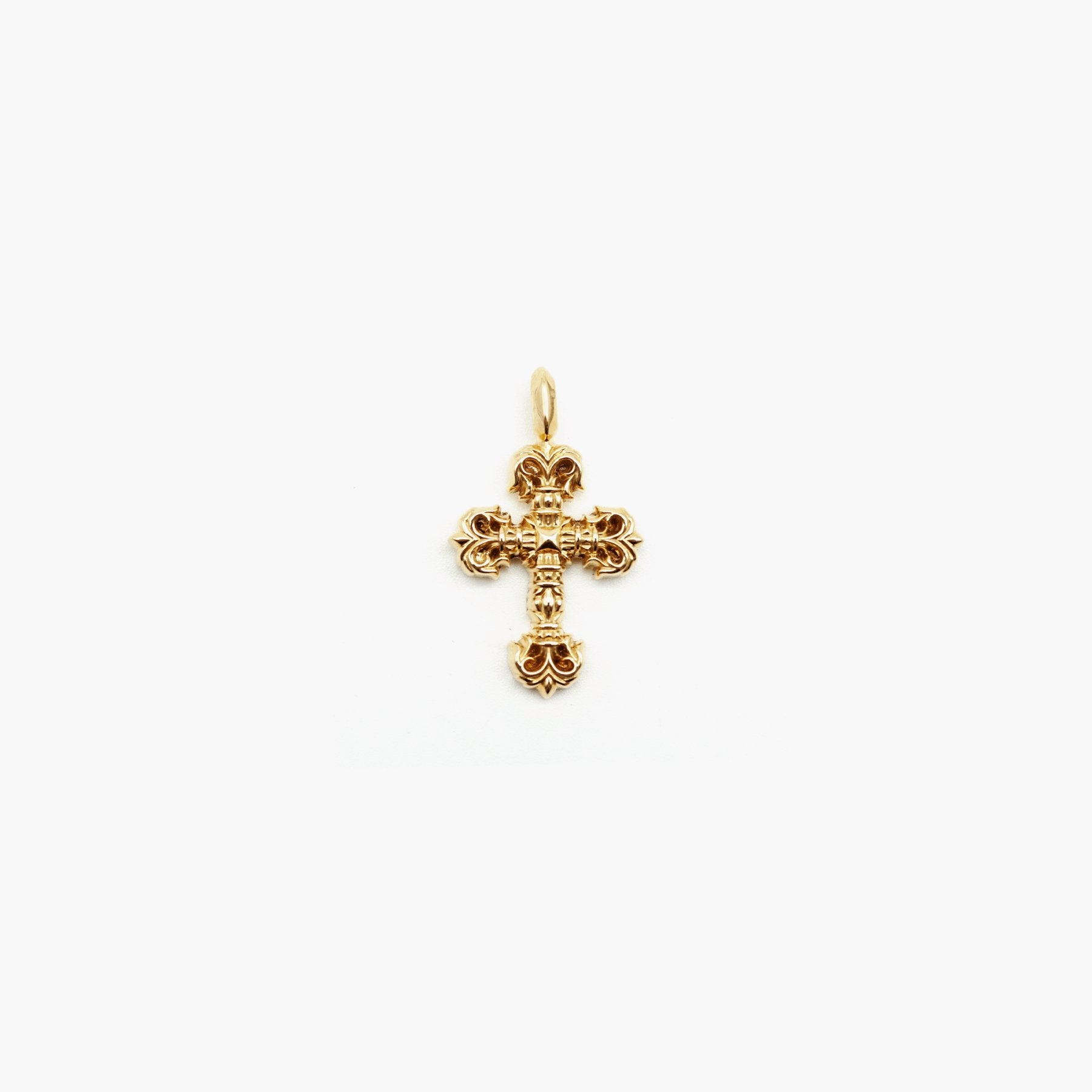 Chrome Hearts 22K Gold Filigree Cross Necklace Charm - SRM