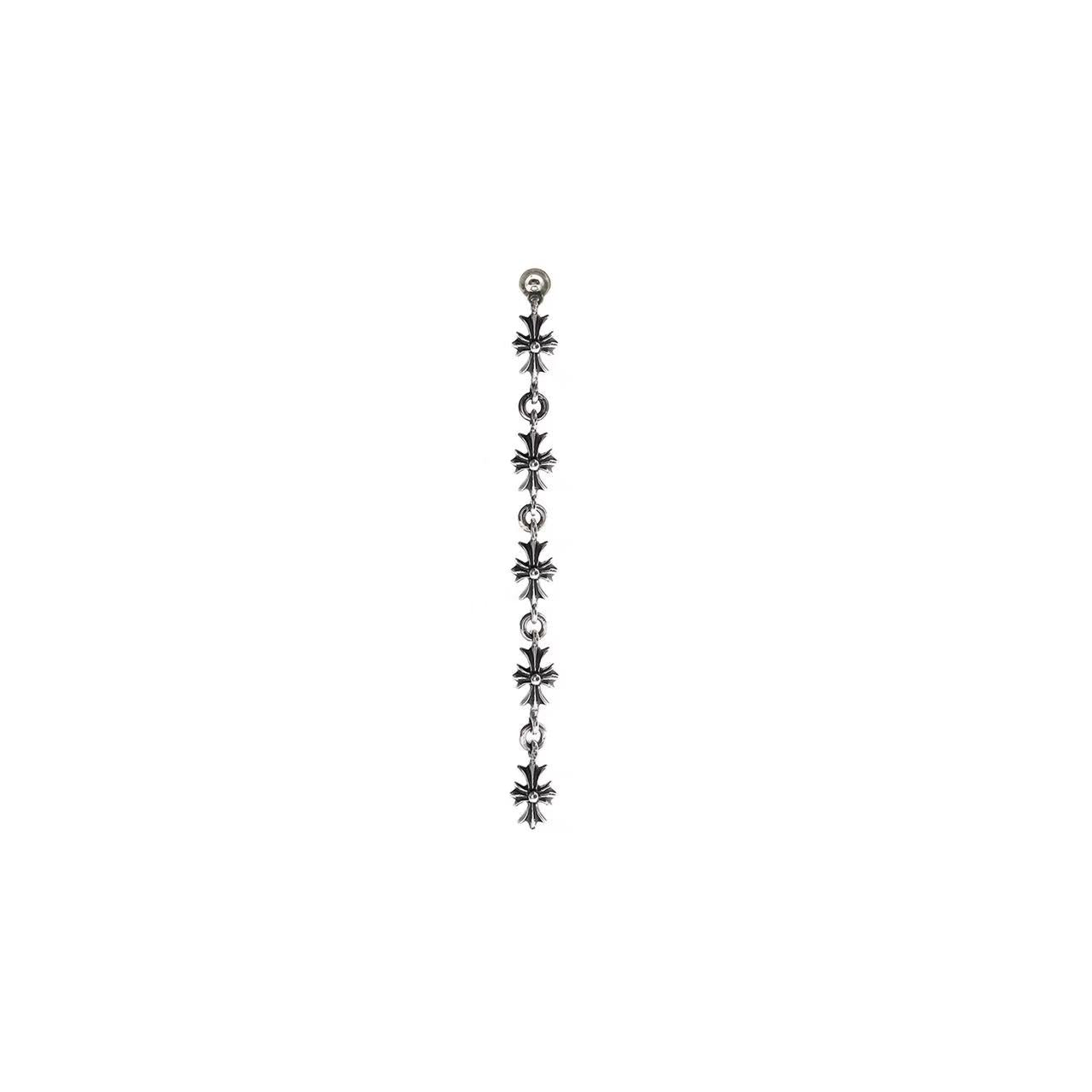 Chrome Hearts Silver Tiny E Plus 5 Links Earring Drop Chrome Hearts Silver Tiny E Plus 5 Links Earring Drop