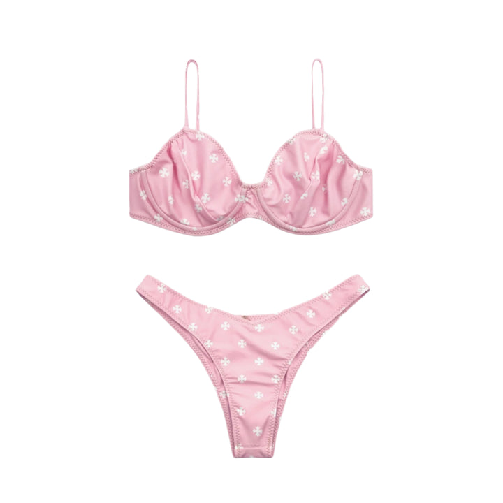 Chrome Hearts Baby Pink Cross Logo Bikini Swimwear - SHENGLI ROAD MARKET
