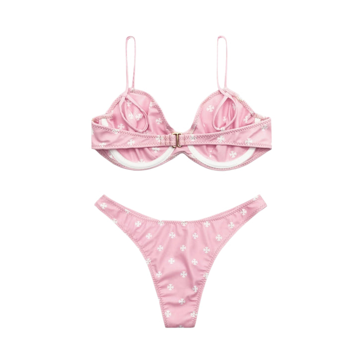 Chrome Hearts Baby Pink Cross Logo Bikini Swimwear - SHENGLI ROAD MARKET