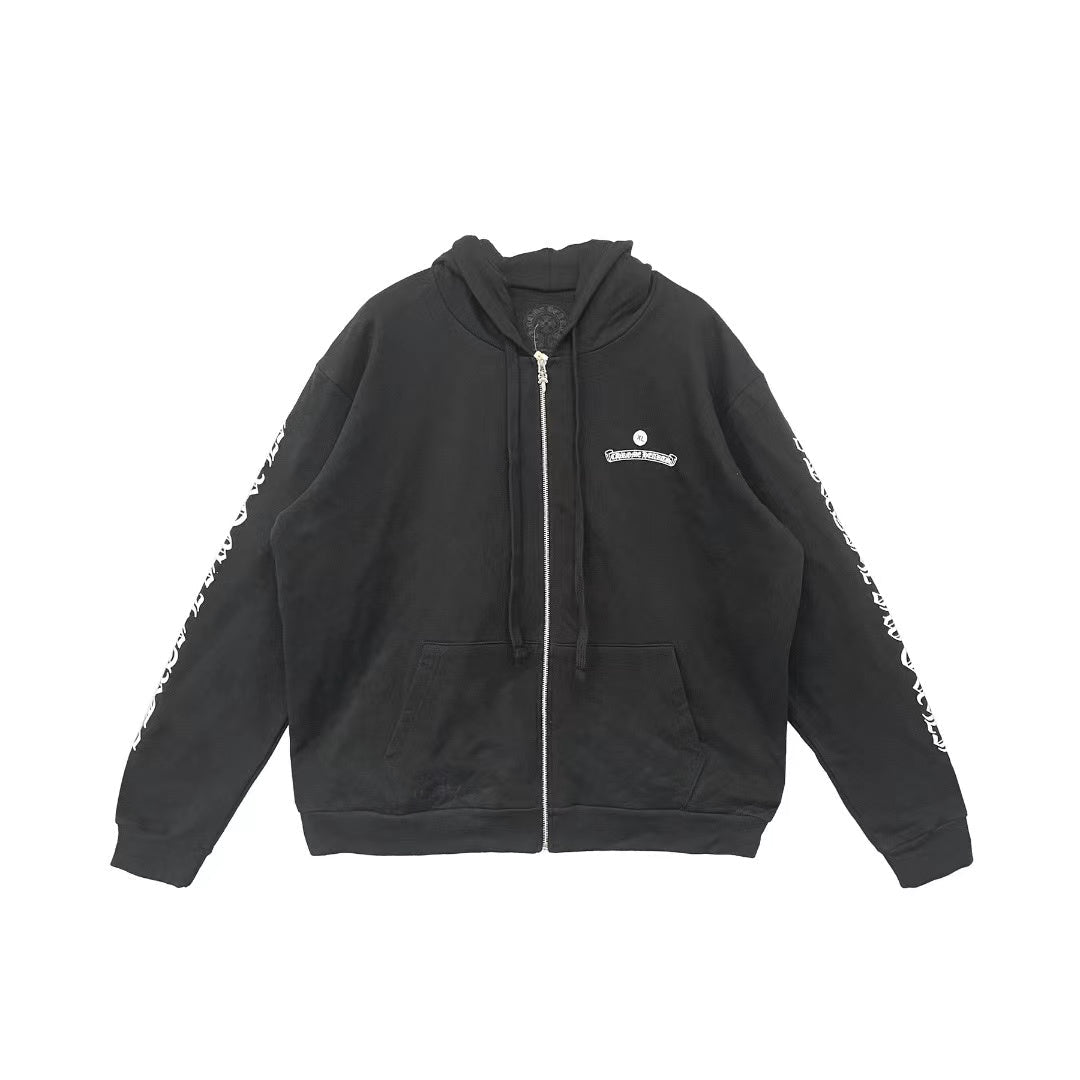 Chrome Hearts Back Scroll Logo Zip Up Hoodie - SHENGLI ROAD MARKET