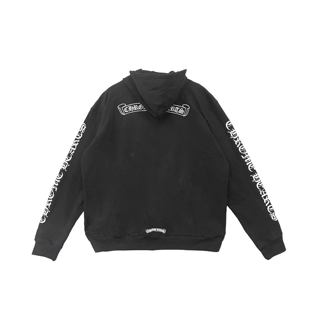 Chrome Hearts Back Scroll Logo Zip Up Hoodie - SHENGLI ROAD MARKET