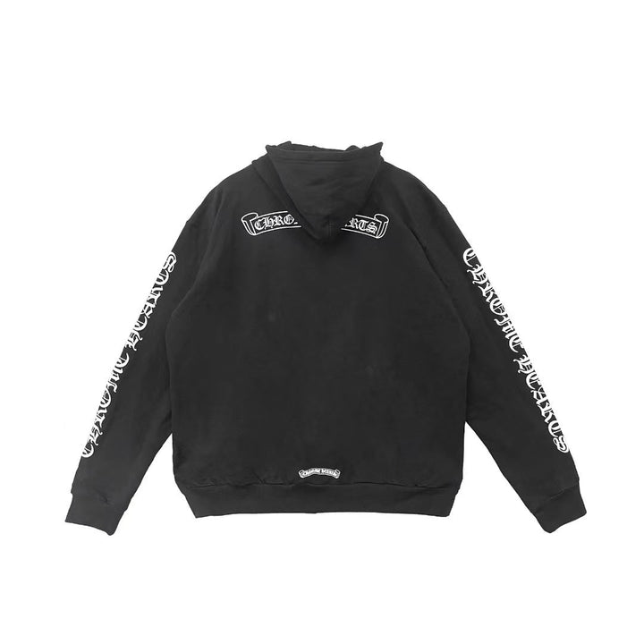 Chrome Hearts Back Scroll Logo Zip Up Hoodie - SHENGLI ROAD MARKET
