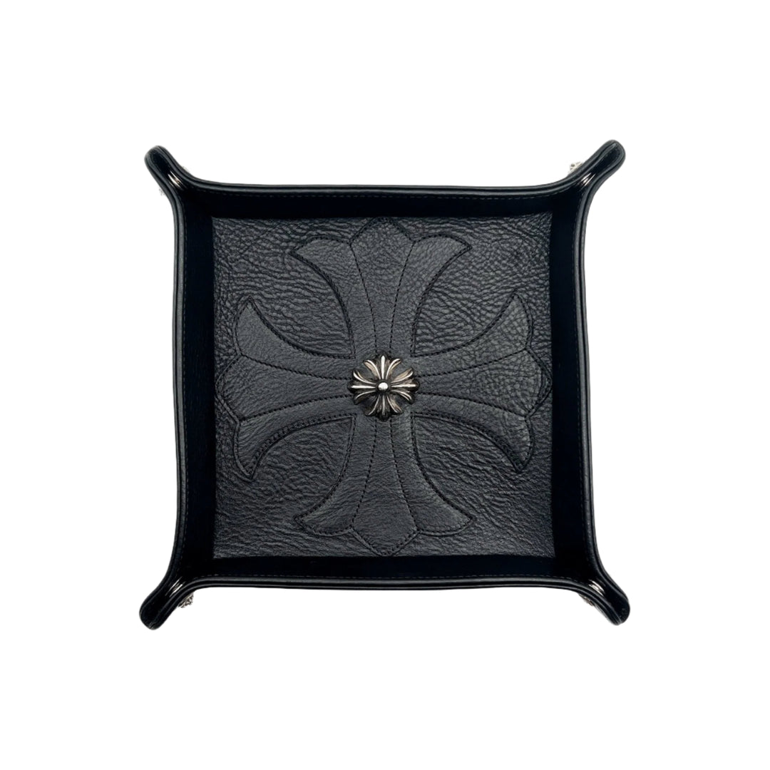 Chrome Hearts Black Leather Silver Cross Tray - SHENGLI ROAD MARKET