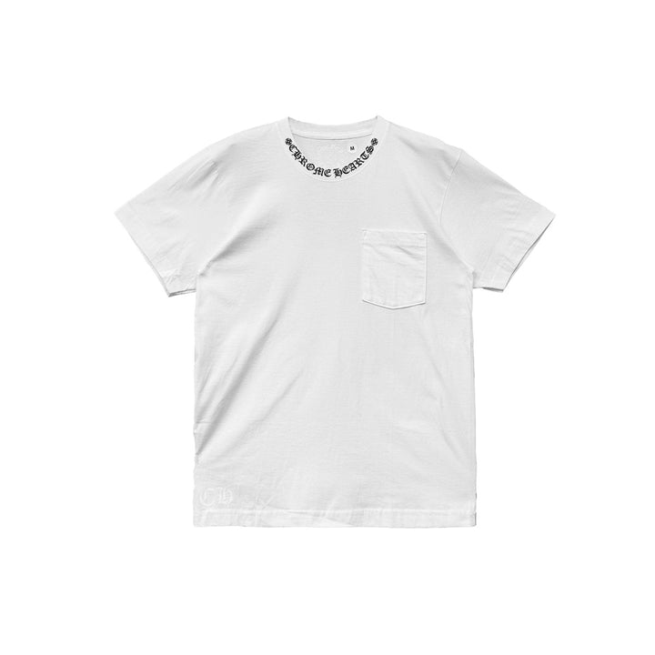 Chrome Hearts Black Neck Script Logo Short Sleeve Tee - SHENGLI ROAD MARKET