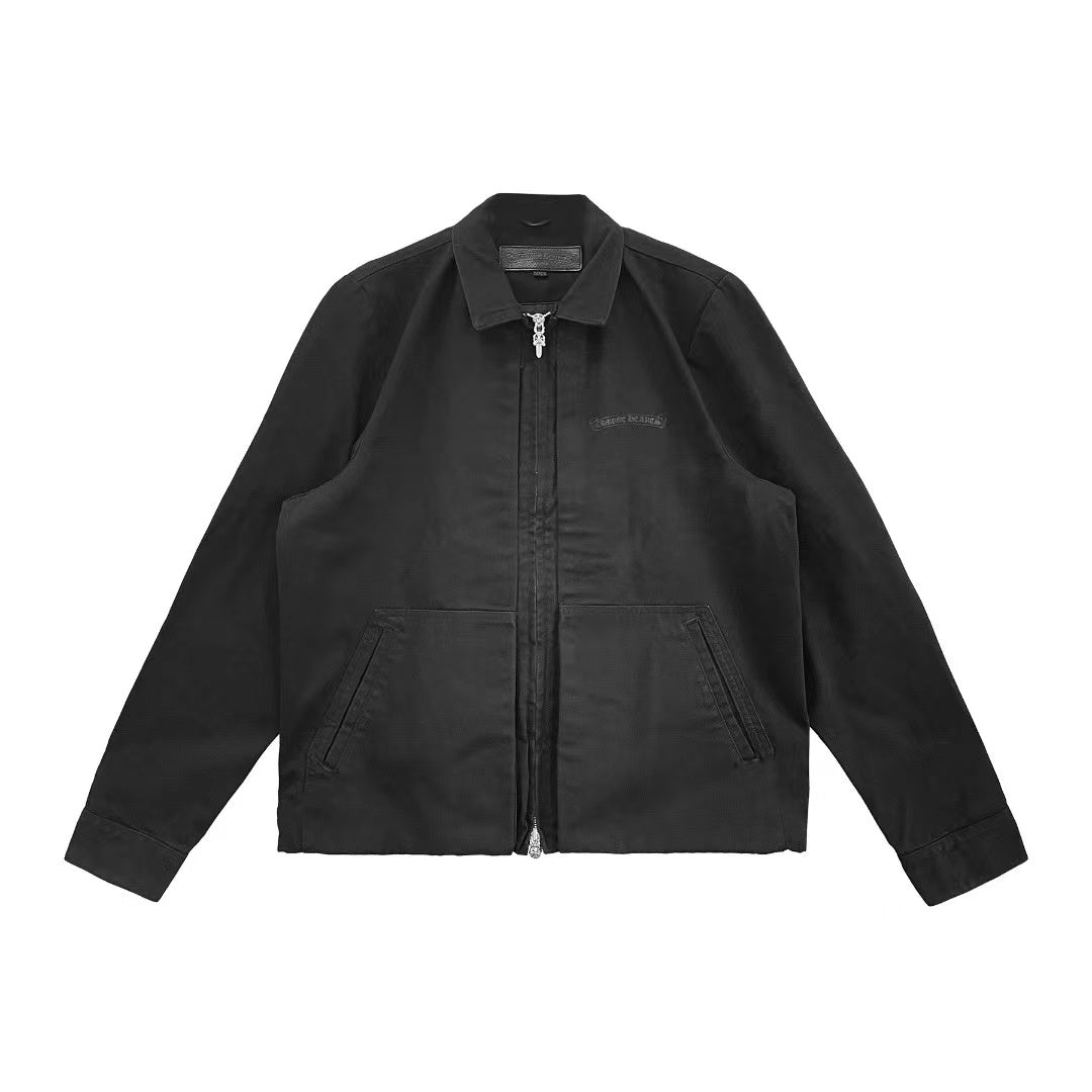 Chrome Hearts Black Zip Up Script Logo Work Jacket - SHENGLI ROAD MARKET