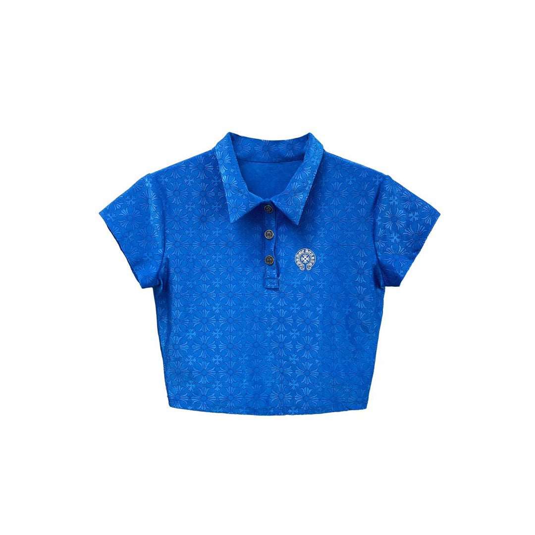 Chrome Hearts Blue Cross Polo Tee - SHENGLI ROAD MARKET