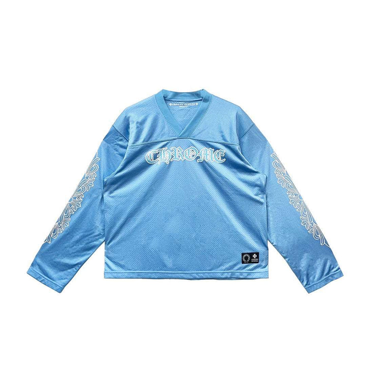 Chrome Hearts Blue Script Logo Long Sleeve Tee - SHENGLI ROAD MARKET