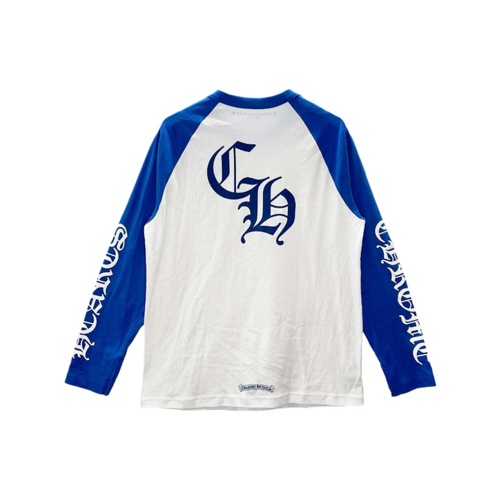Chrome Hearts CH Horseshoe Logo Blue & White Long Sleeve T-Shirt - SHENGLI ROAD MARKET