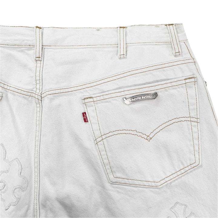 Chrome Hearts Chrome Hearts St.Barth Exclusive Star Cross Leather Patch Denim Jeans - SHENGLI ROAD MARKET