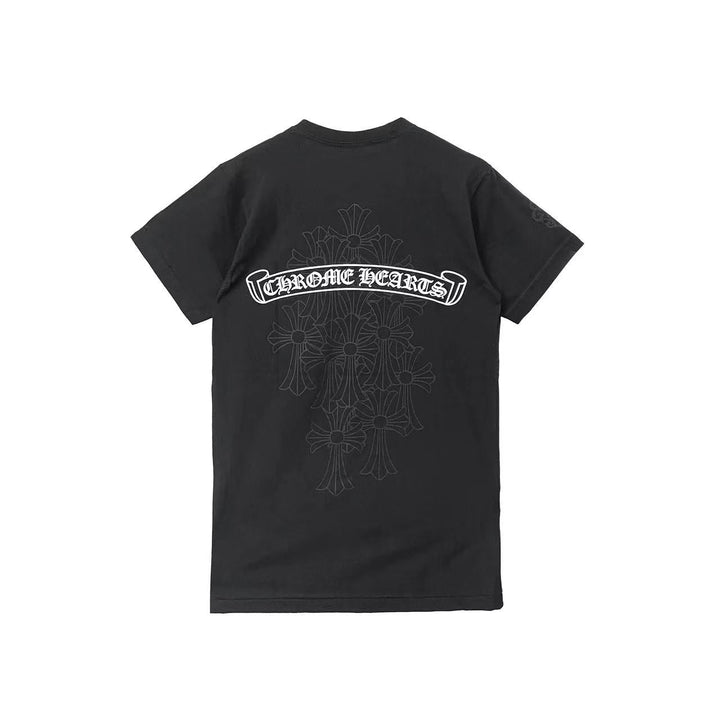Chrome Hearts Cross Pattern Scroll Logo Short Sleeve Tee - SHENGLI ROAD MARKET