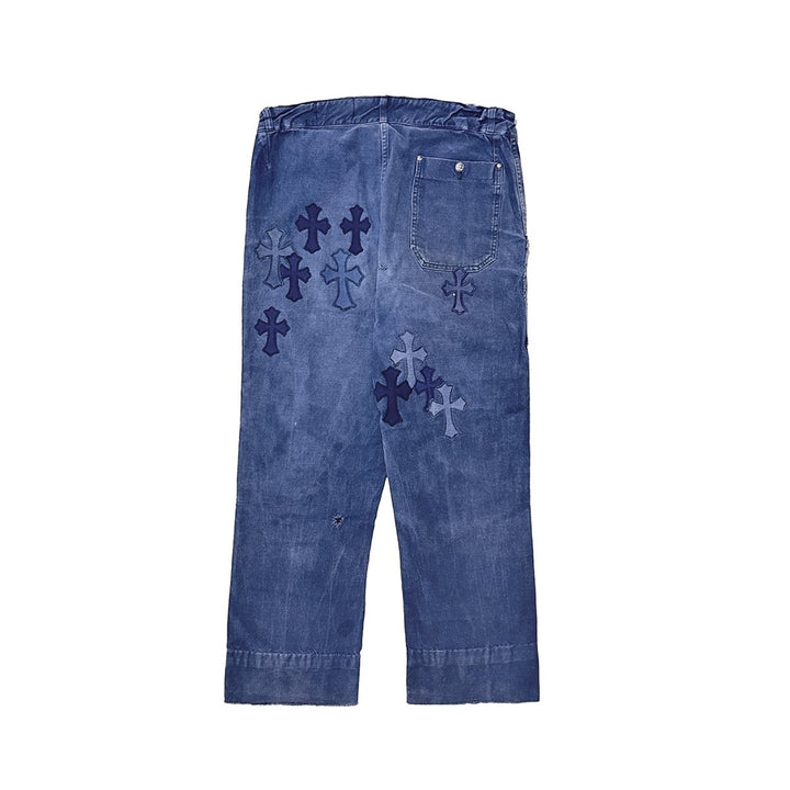 Chrome Hearts Denim Cross Patch French Work Pants - SHENGLI ROAD MARKET