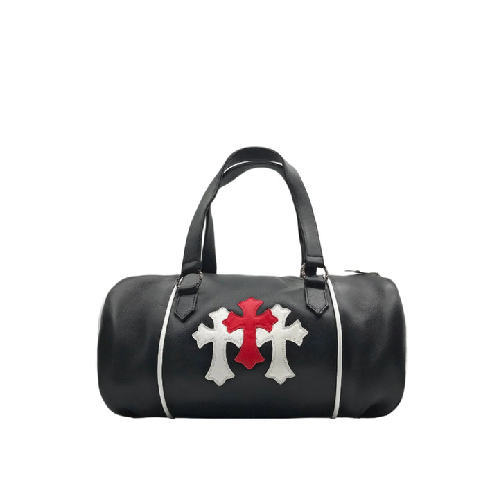 Chrome Hearts Exclusive White & Red Cross Logo Leather Duffle Bag - SHENGLI ROAD MARKET