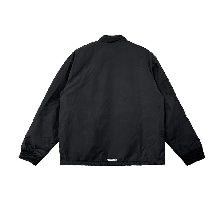 Chrome Hearts Faux Fur Lined Red Triple Cross Patch Jacket - SHENGLI ROAD MARKET