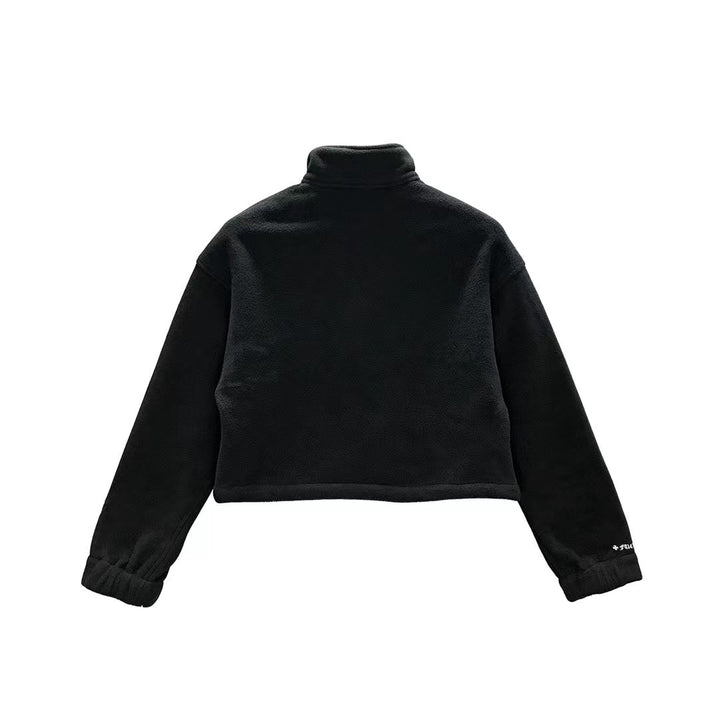 Chrome Hearts Fleece Horseshoe Logo Half Zip Sweatshirt with Silver Dagger - SHENGLI ROAD MARKET