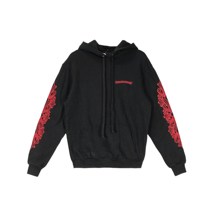 Chrome Hearts Horseshoe Logo With Red Cross On Sleeve Hoodie - SHENGLI ROAD MARKET