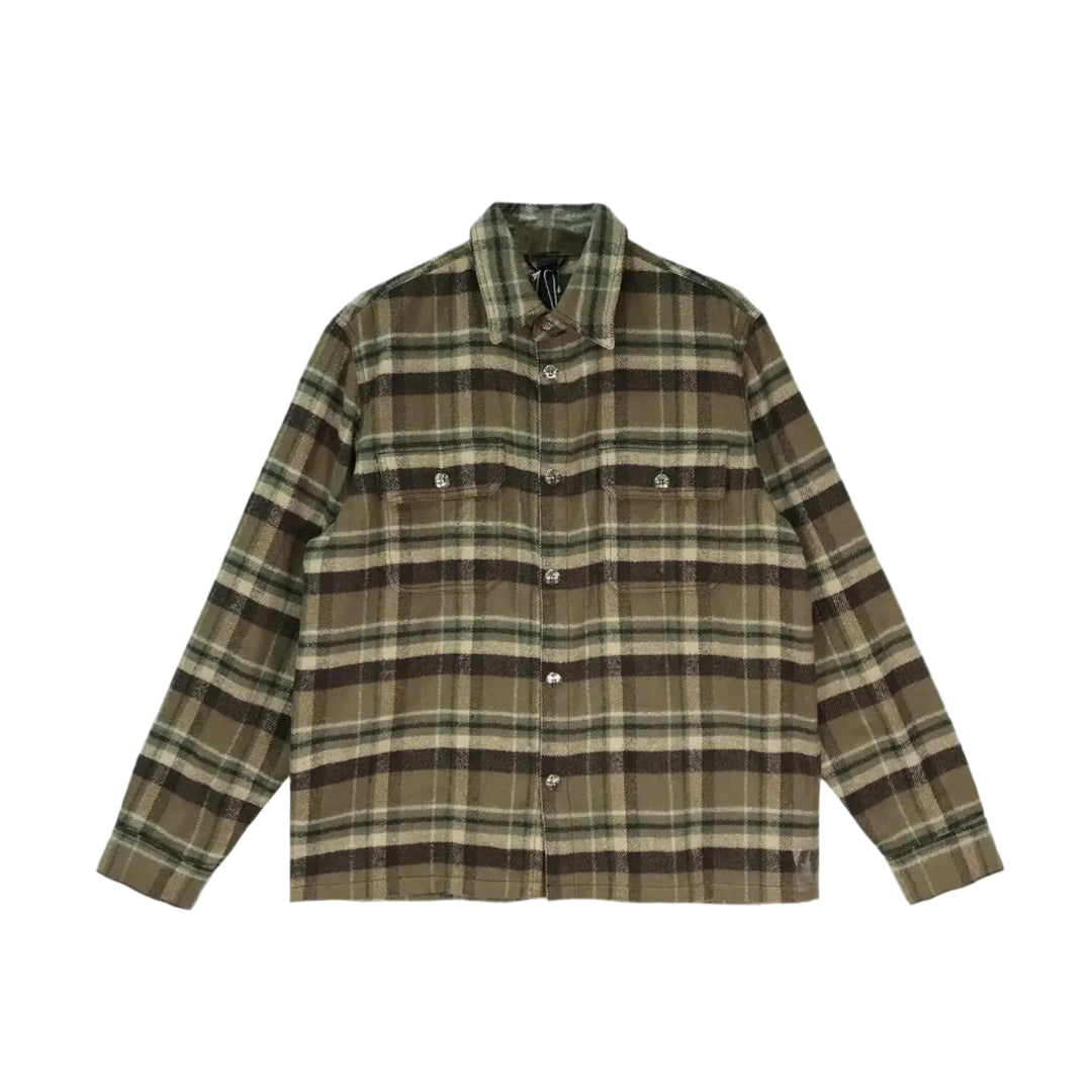 Chrome Hearts Khaki Work Dog Silver Button Shirt - SHENGLI ROAD MARKET