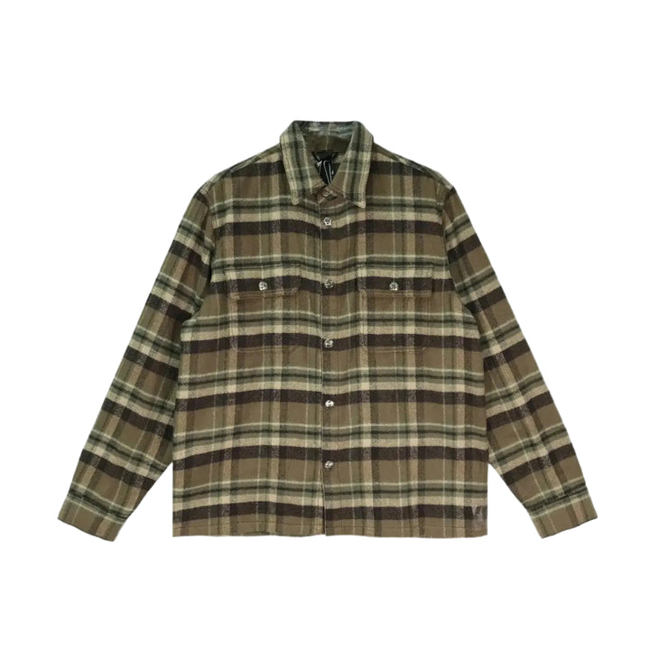 Chrome Hearts Khaki Work Dog Silver Button Shirt - SHENGLI ROAD MARKET
