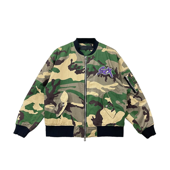 Chrome Hearts Matty Boy Leather Camouflage MA1 Bomber Jacket - SHENGLI ROAD MARKET