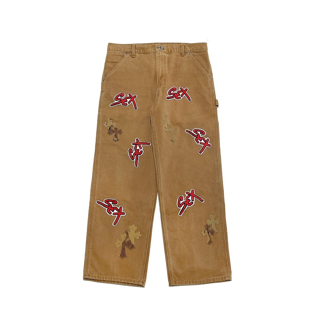 Chrome Hearts Matty Boy Limited Sex Record Camouflage Cross Patch Carpenter  Pants