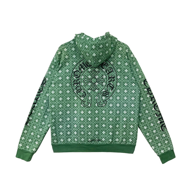 Chrome Hearts Miami Exclusive Horseshoe Zip Up Hoodie Motif Green - SHENGLI ROAD MARKET
