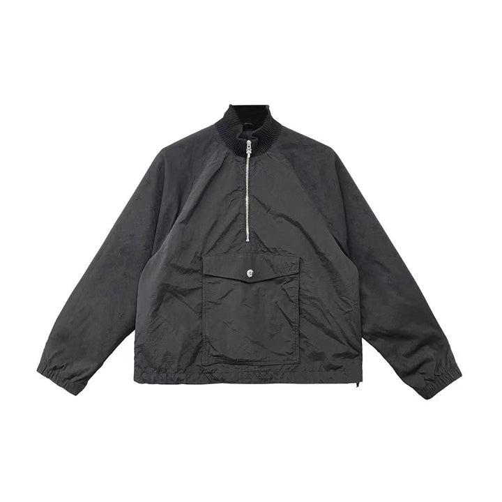Chrome Hearts Monogram Cross Pattern Black Half Zip Jacket - SHENGLI ROAD MARKET