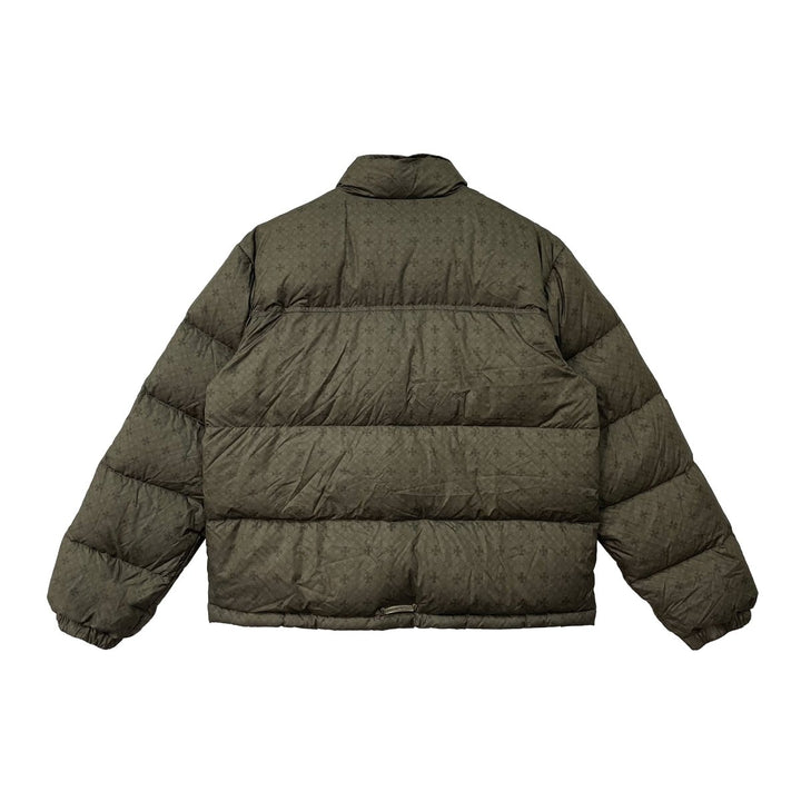 Chrome Hearts Olive Tonal Monogram Cross Pattern Puffer Jacket - SHENGLI ROAD MARKET