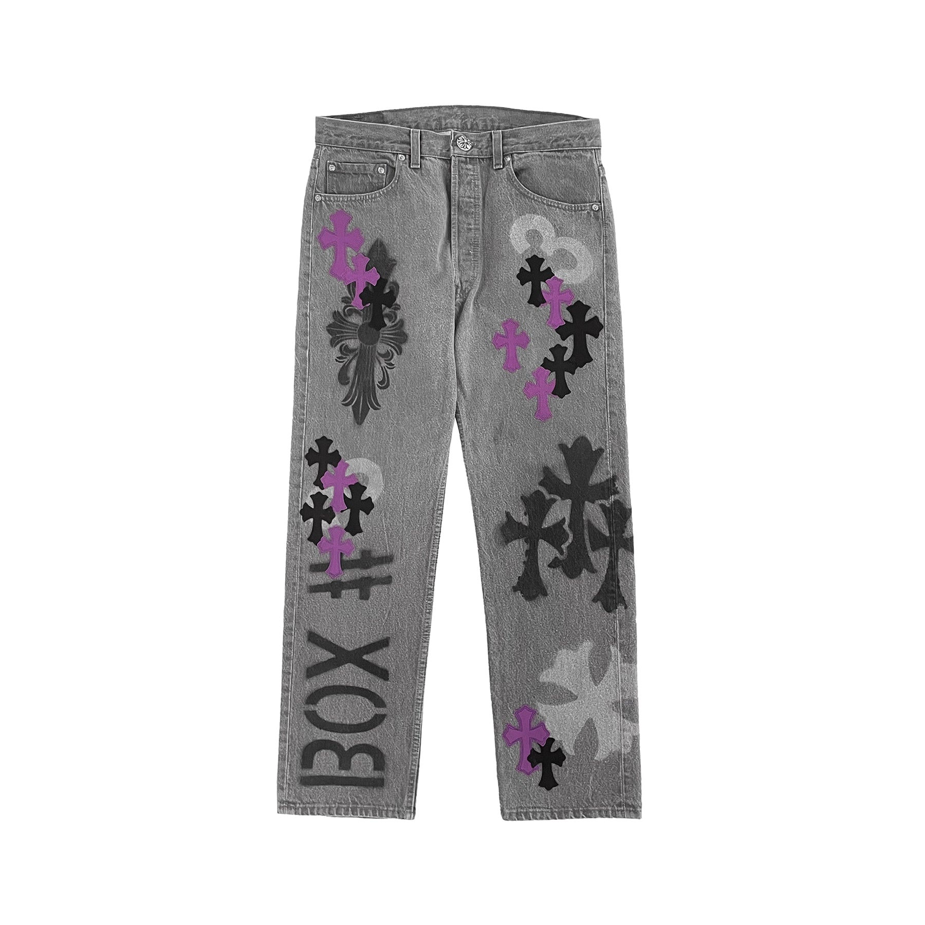 Chrome Hearts Online Exclusive Cross Patch Stencil Jeans
