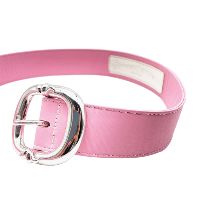 Chrome Hearts Pink Leather Belt with Silver Buckle - SHENGLI ROAD MARKET