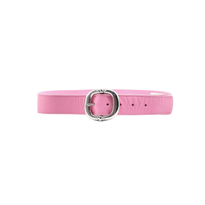 Chrome Hearts Pink Leather Belt with Silver Buckle - SHENGLI ROAD MARKET