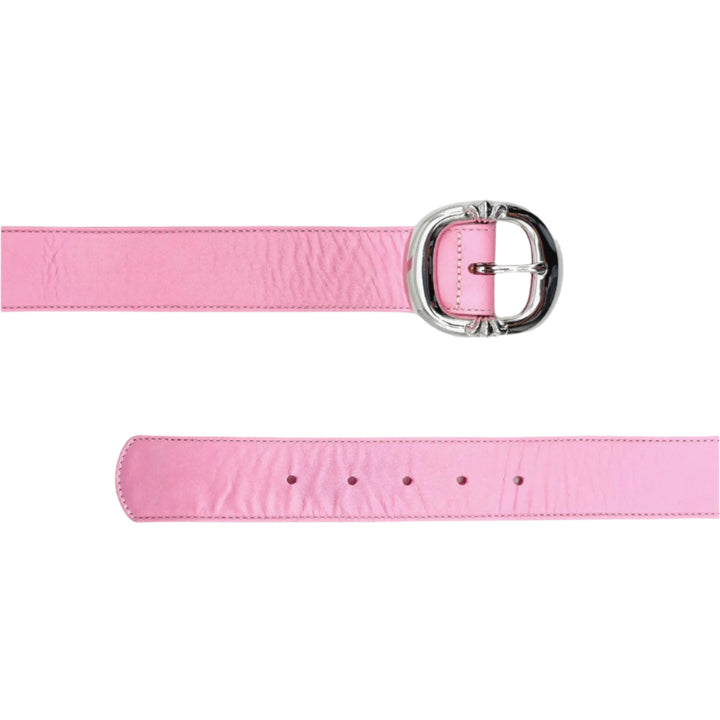 Chrome Hearts Pink Leather Belt with Silver Buckle - SHENGLI ROAD MARKET
