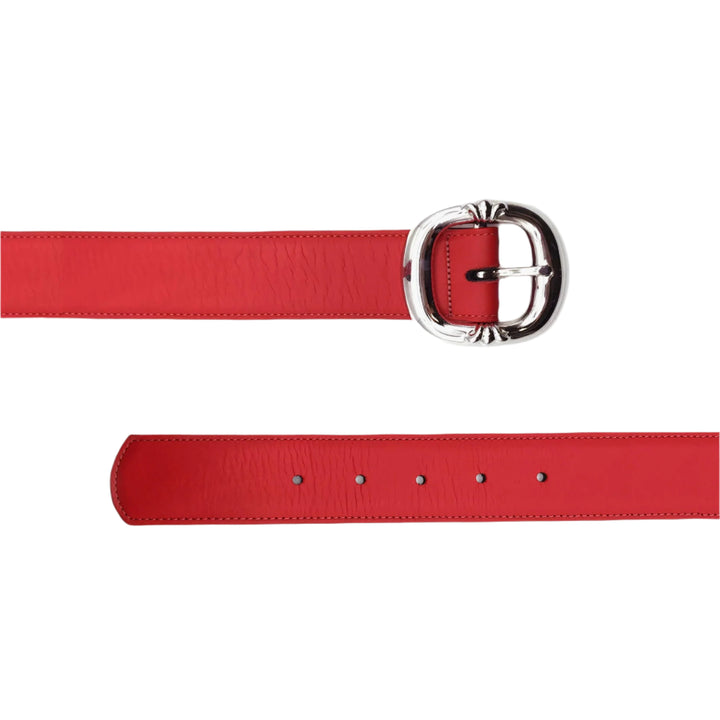 Chrome Hearts Red Gunslinger Belt with Silver Buckle - SHENGLI ROAD MARKET