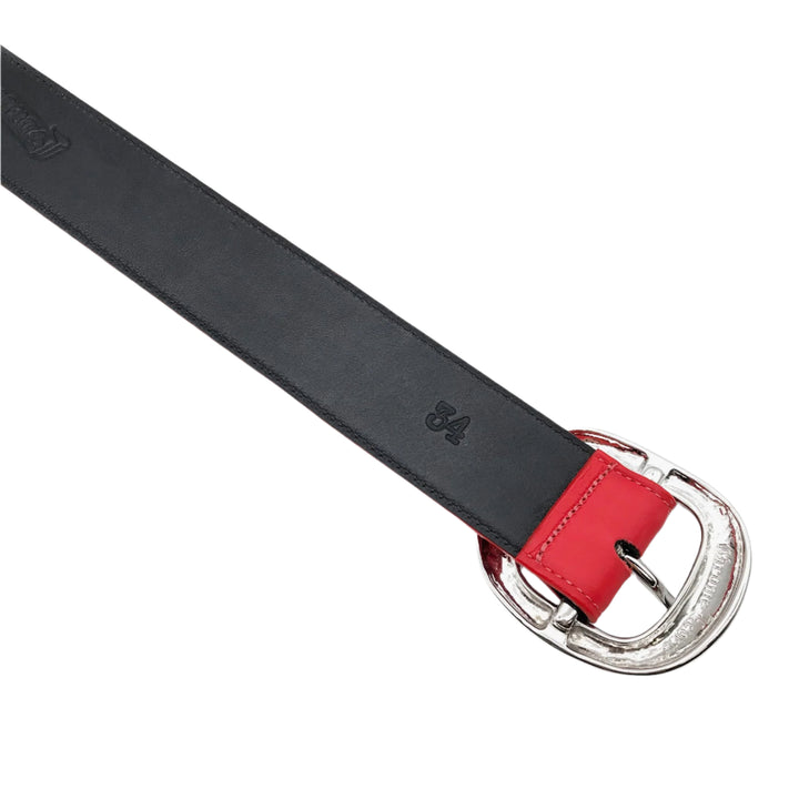 Chrome Hearts Red Gunslinger Belt with Silver Buckle - SHENGLI ROAD MARKET