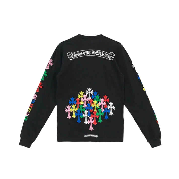 Chrome Hearts Scroll Logo Multi Color Crosses Long Sleeve Tshirt - SHENGLI ROAD MARKET