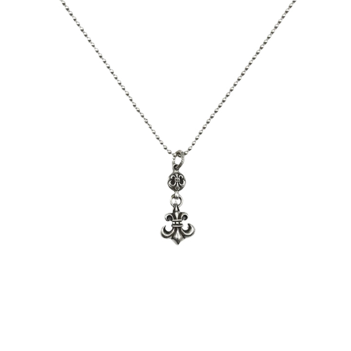Chrome Hearts Silver Cross Ball & Fleur Necklace - SHENGLI ROAD MARKET