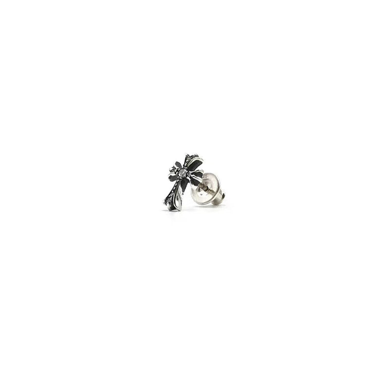 Chrome Hearts Silver Diamonds Cross Earring Ear Stud - SHENGLI ROAD MARKET