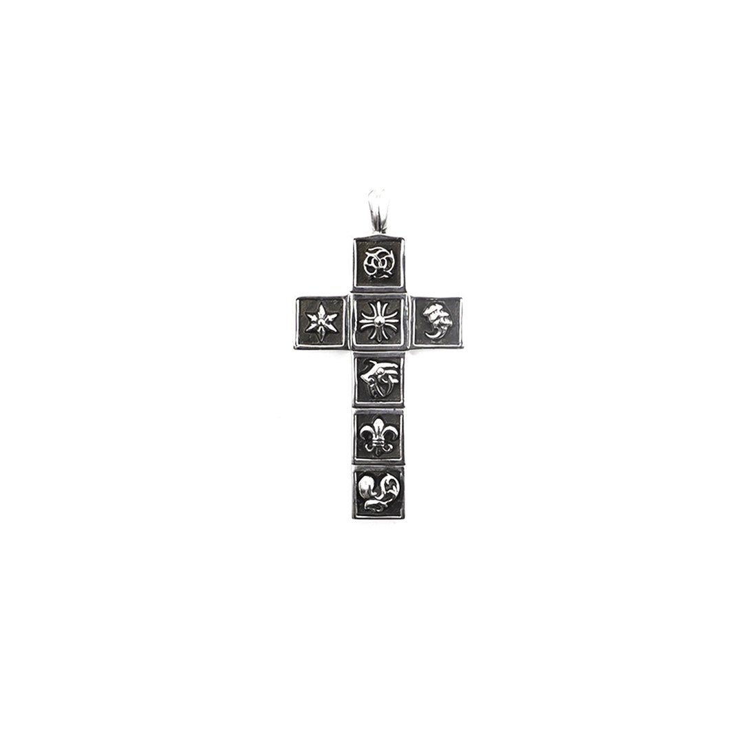 Chrome Hearts Silver Multi Logo Cross Pendant