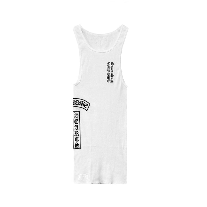 Chrome Hearts White T-Bar Script Logo Tank Top - SHENGLI ROAD MARKET