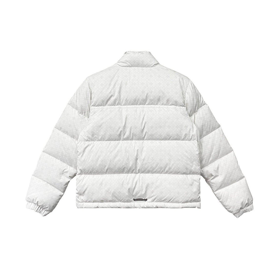 Chrome Hearts Women's White Tonal Monogram Cross Pattern Puffer Jacket - SHENGLI ROAD MARKET