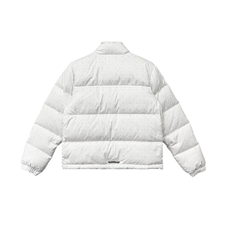Chrome Hearts Women's White Tonal Monogram Cross Pattern Puffer Jacket - SHENGLI ROAD MARKET