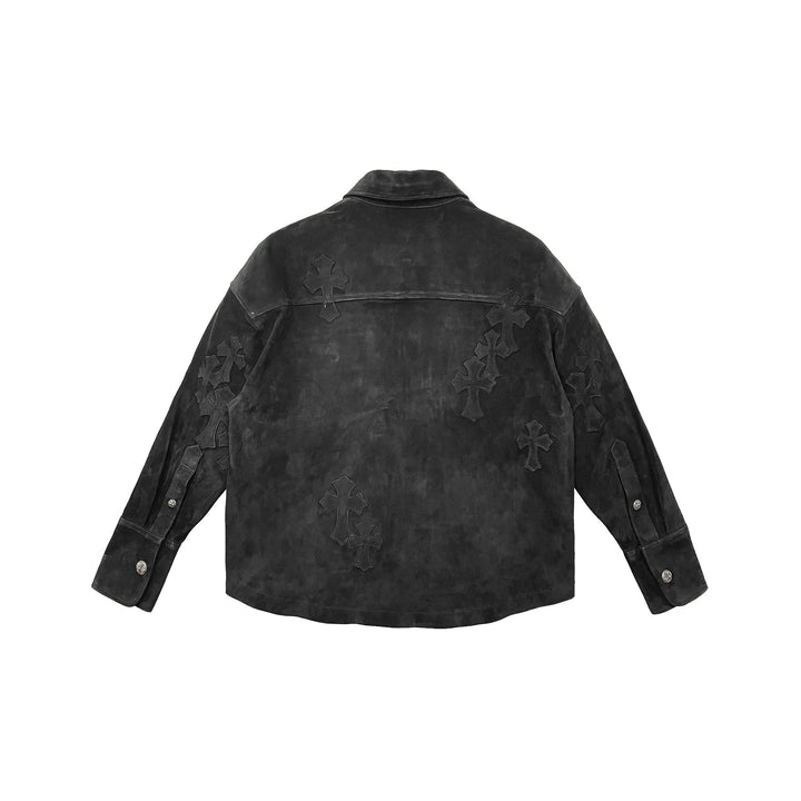 Chrome Hearts Work Dog Suede Cross Leather Jacket - SHENGLI ROAD MARKET