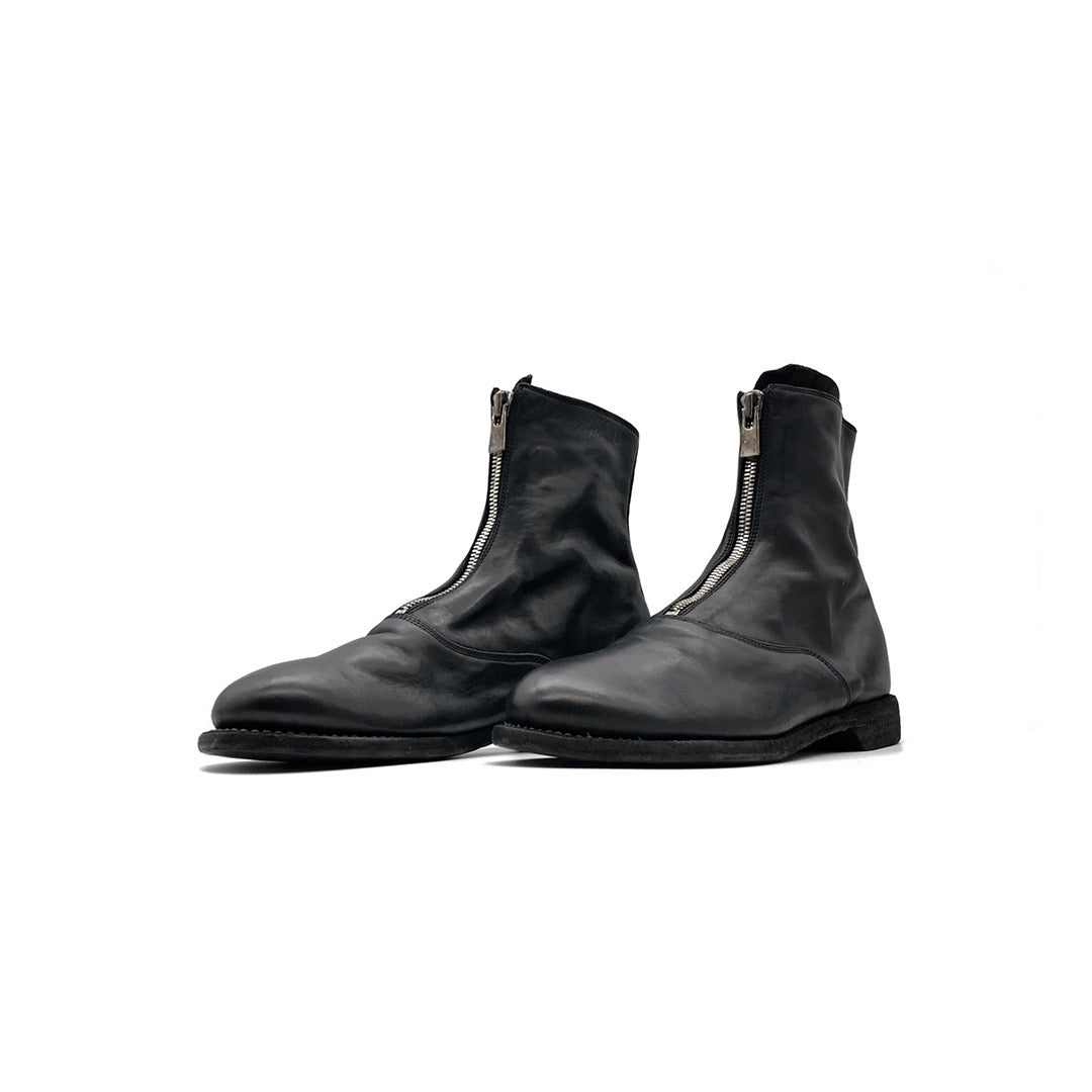 GUIDI 210 ホース フルグレイン フロント ジップ レザー ブーツ - SRM