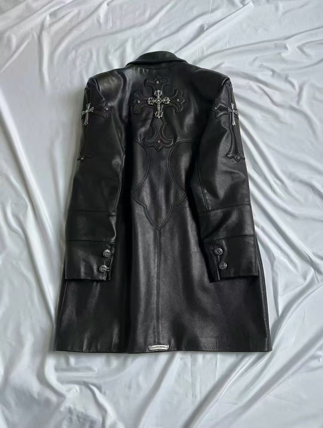 Chrome Hearts Silver filigree Leather Black Jacket