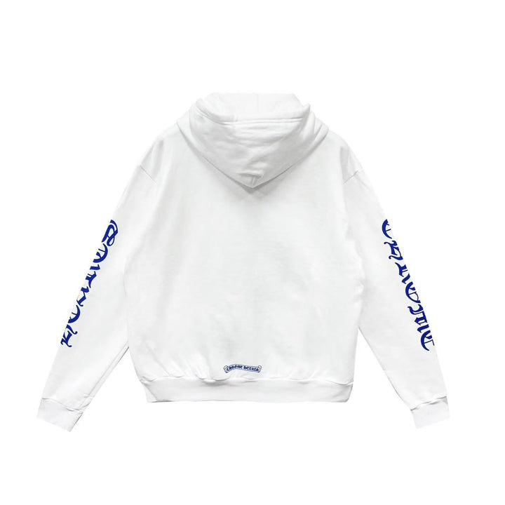 Chrome Hearts Blue Scroll White Zip Up Hoodie