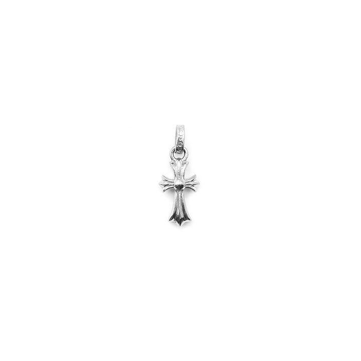 Chrome Hearts 18K White Gold Babyfat Cross Charm Pendant
